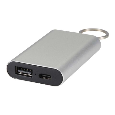 Arcturus 2 000 mAh powerbank i återvunnet aluminium med nyckelring Standard | Silver | Inget reklamtryck | Inte tillgängligt | Inte tillgängligt