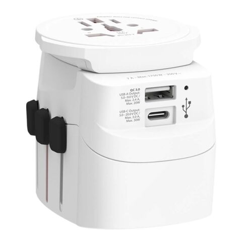 SKROSS® PRO Light USB AC30PD världsadapter vit