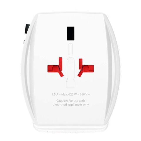 SKROSS® MUV AC65PD världsadapter med USB-C-kabel  vit
