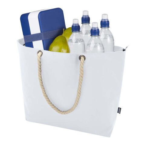Panama kylväska för stranden med snörhandtag av återvunnen GRS Standard | Vit | Inget reklamtryck | Inte tillgängligt | Inte tillgängligt