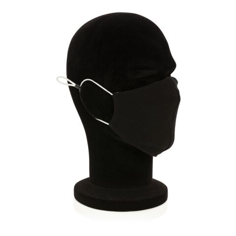 Återanvändningsbart 2-lager munskydd i bomull svart | Inget reklamtryck | Inte tillgängligt | Inte tillgängligt