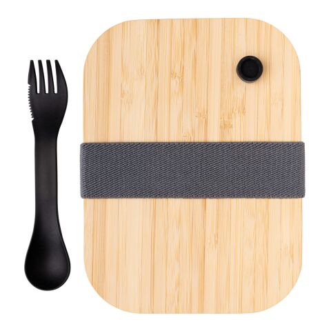 Bento-box i glas med bambulock vit | Inget reklamtryck | Inte tillgängligt | Inte tillgängligt