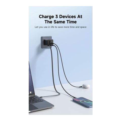 Urban Vitamin Mendocino 65W GaN-laddare med utdragbar kabel svart | Inget reklamtryck | Inte tillgängligt | Inte tillgängligt