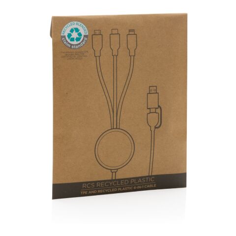 6-i-1 kabel i RCS återvunnen TPE och återvunnen plast svart | Inget reklamtryck | Inte tillgängligt | Inte tillgängligt
