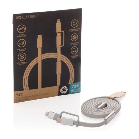 Arc RCS 60W 120 cm 2-i-1 snabbladdningskabel grå