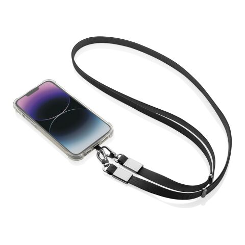 Nivo Crossbody lanyard i RCS återvunnen PET svart | Inget reklamtryck | Inte tillgängligt | Inte tillgängligt