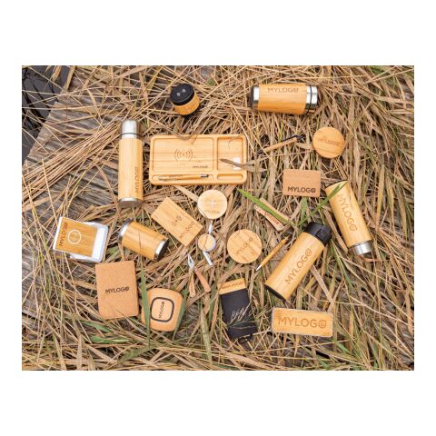 5W rund trådlös laddare i FSC® certifierad bambu brun | Inget reklamtryck | Inte tillgängligt | Inte tillgängligt