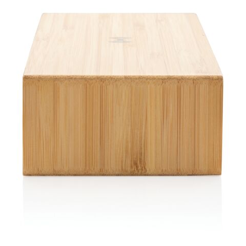 Bambu väckarklocka med 5W trådlös laddning brun | Inget reklamtryck | Inte tillgängligt | Inte tillgängligt