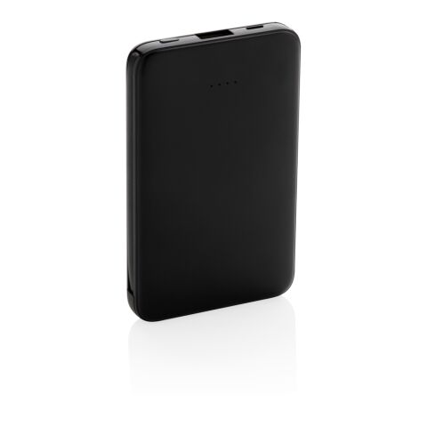 5.000 mAh powerbank i fickformat med integrerade kablar svart