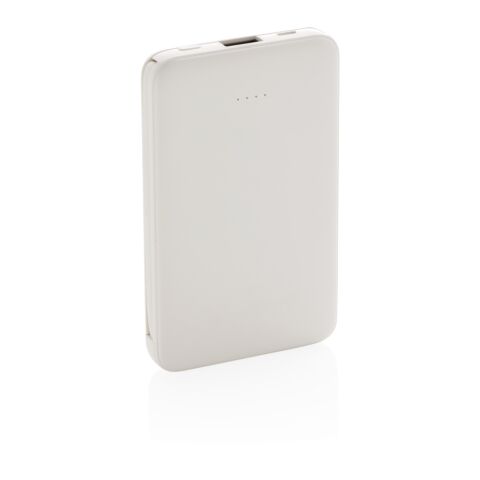 5.000 mAh powerbank i fickformat med integrerade kablar vit | Inget reklamtryck | Inte tillgängligt | Inte tillgängligt