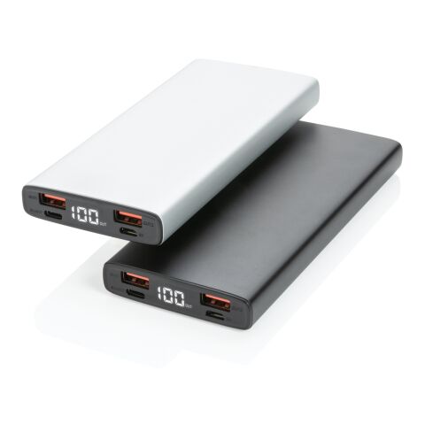 Aluminium 18W 10.000 mAh PD Powerbank svart | Inget reklamtryck | Inte tillgängligt | Inte tillgängligt