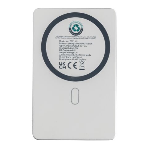 Orion RCS återvunnen aluminium 5000 mah 5W magnetisk powerba silver | Inget reklamtryck | Inte tillgängligt | Inte tillgängligt