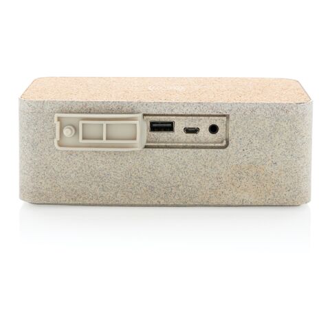 Vetestrå högtalare med trådlös laddning brun | Inget reklamtryck | Inte tillgängligt | Inte tillgängligt