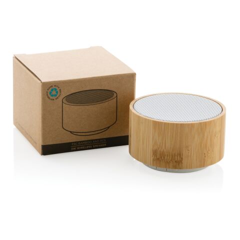3W trådlös högtalare FSC® bambu och RCS vit | Inget reklamtryck | Inte tillgängligt | Inte tillgängligt
