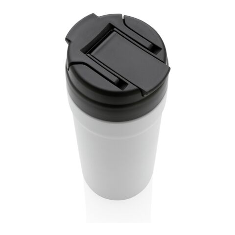 Flaska i RCS återvunnen S/S, lock med dubbelfunktion vit | Inget reklamtryck | Inte tillgängligt | Inte tillgängligt