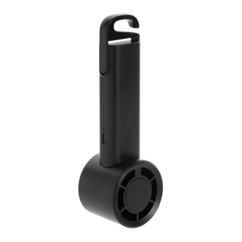 Twist uppladdningsbar bärbar fläkt i återvunnen plast svart | Inget reklamtryck | Inte tillgängligt | Inte tillgängligt