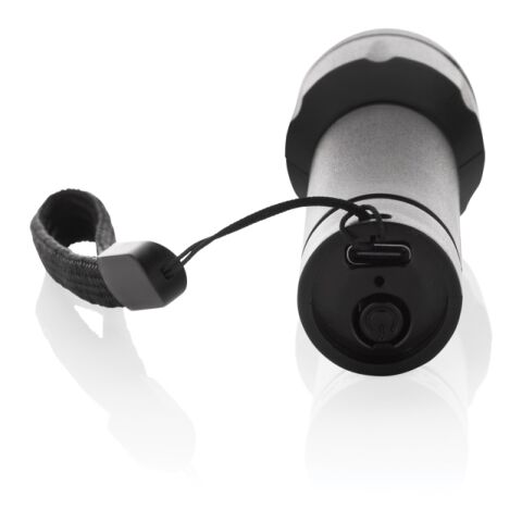 Flara RSC återvunnen plast ficklampa med USB-laddning svart | Inget reklamtryck | Inte tillgängligt | Inte tillgängligt