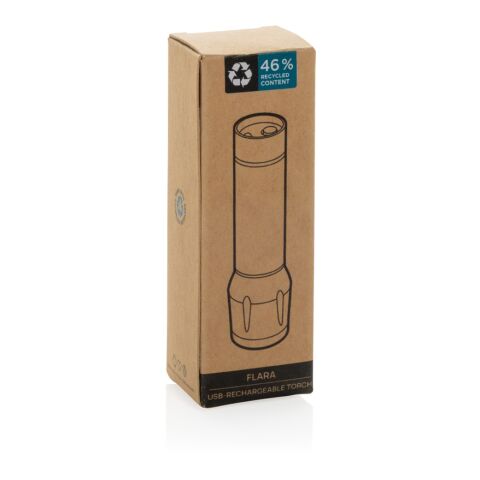 Flara RSC återvunnen plast ficklampa med USB-laddning svart | Inget reklamtryck | Inte tillgängligt | Inte tillgängligt