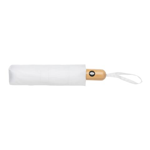 21" Impact AWARE™ RPET 190T auto open/close paraply m. bambu vit | Inget reklamtryck | Inte tillgängligt | Inte tillgängligt
