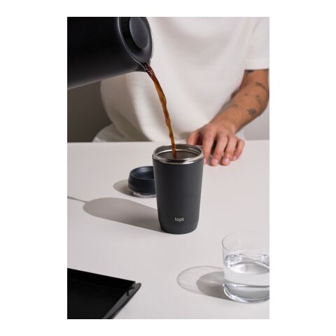 Topl To Go-glas i återvunnet stål Patenterat 360-lock 354 ml grå | Inget reklamtryck | Inte tillgängligt | Inte tillgängligt