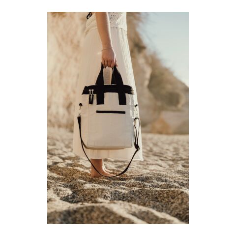 VINGA Volonne AWARE™ återvunnen canvas kyl totebag off white-svart | Inget reklamtryck | Inte tillgängligt | Inte tillgängligt
