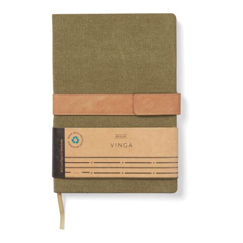 VINGA Bosler RCS återvunnen canvas anteckningsbok grön | Inget reklamtryck | Inte tillgängligt | Inte tillgängligt