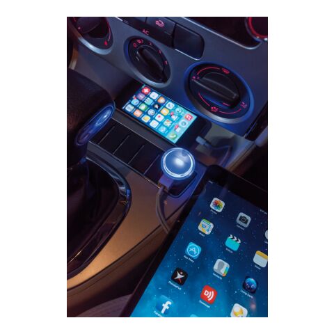 Leistungsstarkes Auto Ladegerät mit Dual Anschluss blå-vit | Inget reklamtryck | Inte tillgängligt | Inte tillgängligt