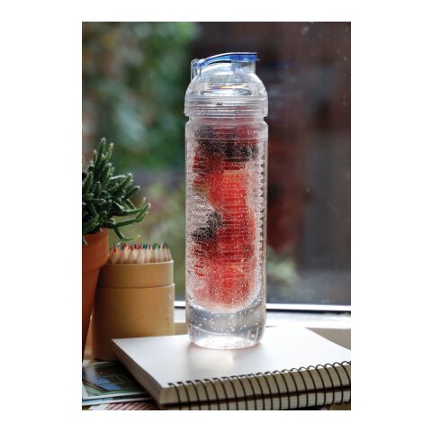 Vattenflaska med fruktbehållare blå | Inget reklamtryck | Inte tillgängligt | Inte tillgängligt