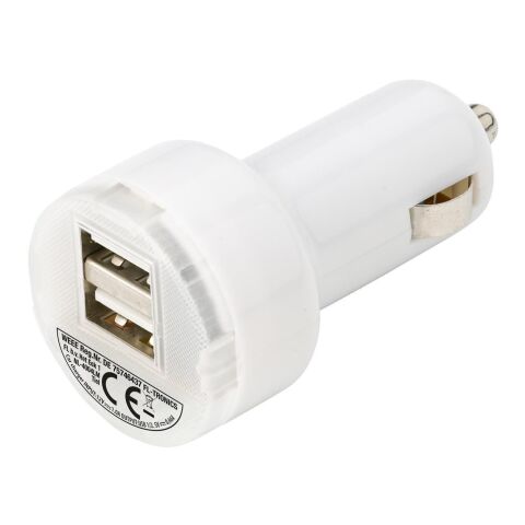 Biladapter i plast med två USB-uttag Orange | Inget reklamtryck | Inte tillgängligt | Inte tillgängligt