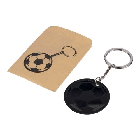 Recycled stainless steel soccer ball keychain Ciro Svart | Inget reklamtryck | Inte tillgängligt | Inte tillgängligt