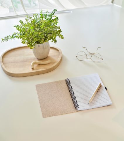 Wheat straw notebook with pen Massimo Blå | Inget reklamtryck | Inte tillgängligt | Inte tillgängligt