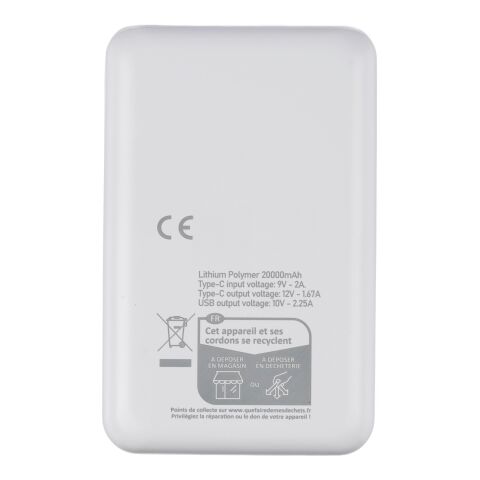 Recycled ABS powerbank Rayen Vit | Inget reklamtryck | Inte tillgängligt | Inte tillgängligt