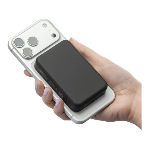 Recycled wireless charger powerbank Meno Svart | Inget reklamtryck | Inte tillgängligt | Inte tillgängligt