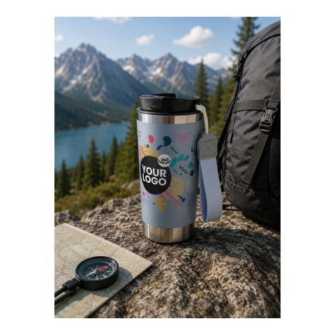 Recycled stainless steel double-walled drinking mug 500 ml Kayla pastel green