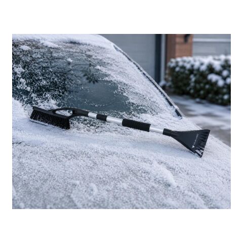 Snöborste med isskrapa Svart