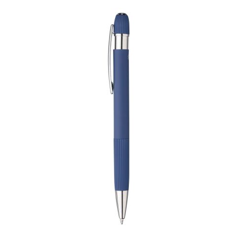 Recycled PU notebook (A5) and ballpen set Tarek Blå