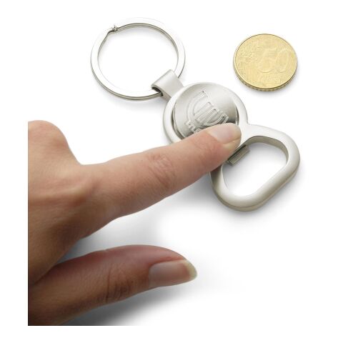 Nyckelring med öppnare &amp; mynt (€1) Silver | Inget reklamtryck | Inte tillgängligt | Inte tillgängligt