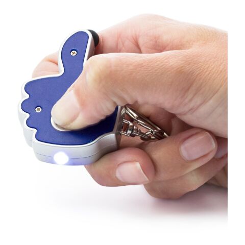 Touchpenna med nyckelring, formad som en hand Blå
